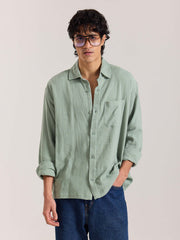 Aqua Green Gauze Holiday Shirt