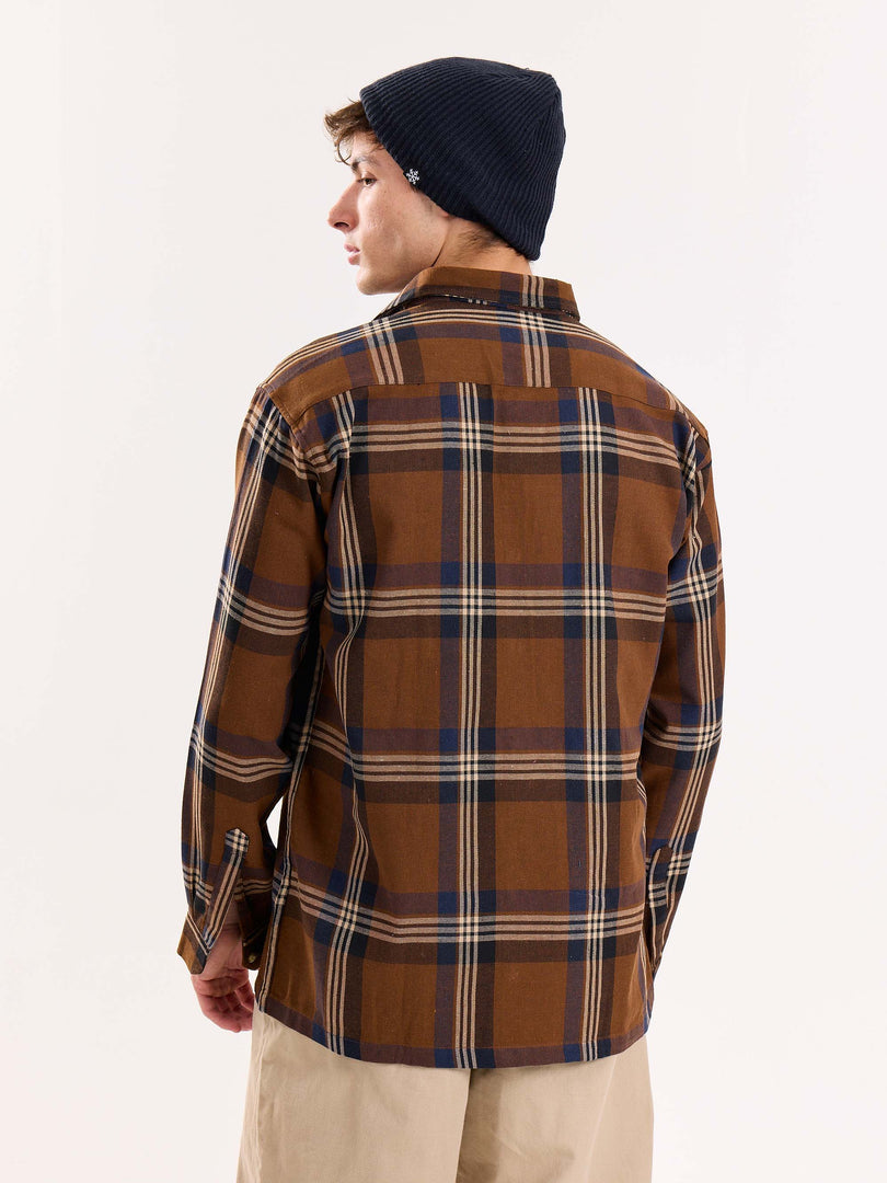 Dark Brown Flannel Overshirt