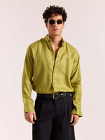 Load image into Gallery viewer, Lime Green 60s Lea Linen Shirt