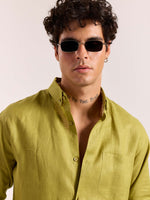 Load image into Gallery viewer, Lime Green 60s Lea Linen Shirt