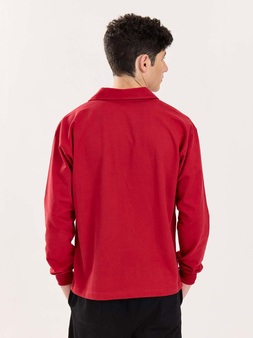Red Terry Polo Tee