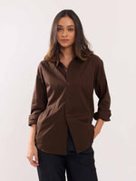 Load image into Gallery viewer, Coffee Brown Poplin Shirt
