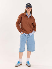 Brown Terry Polo Tee