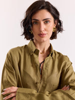 Load image into Gallery viewer, Khaki 60s Lea Linen Shirt
