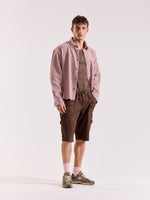 Load image into Gallery viewer, Brown &amp; Pink Seersucker Oversized Cropped Shirt