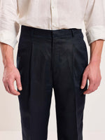 Load image into Gallery viewer, Dark Navy Linen Trousers
