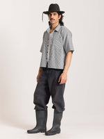 Load image into Gallery viewer, Black Checkered Cropped Shirt