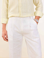 Load image into Gallery viewer, White Linen Baggy Fit Trousers (Pre-order)
