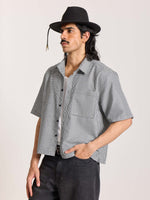 Load image into Gallery viewer, Black Checkered Cropped Shirt