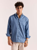 Load image into Gallery viewer, Dusty Blue 60s Lea Linen Shirt