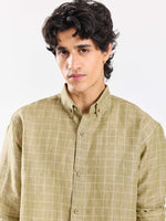 Load image into Gallery viewer, Pale Green Checked Irish Linen Shirt
