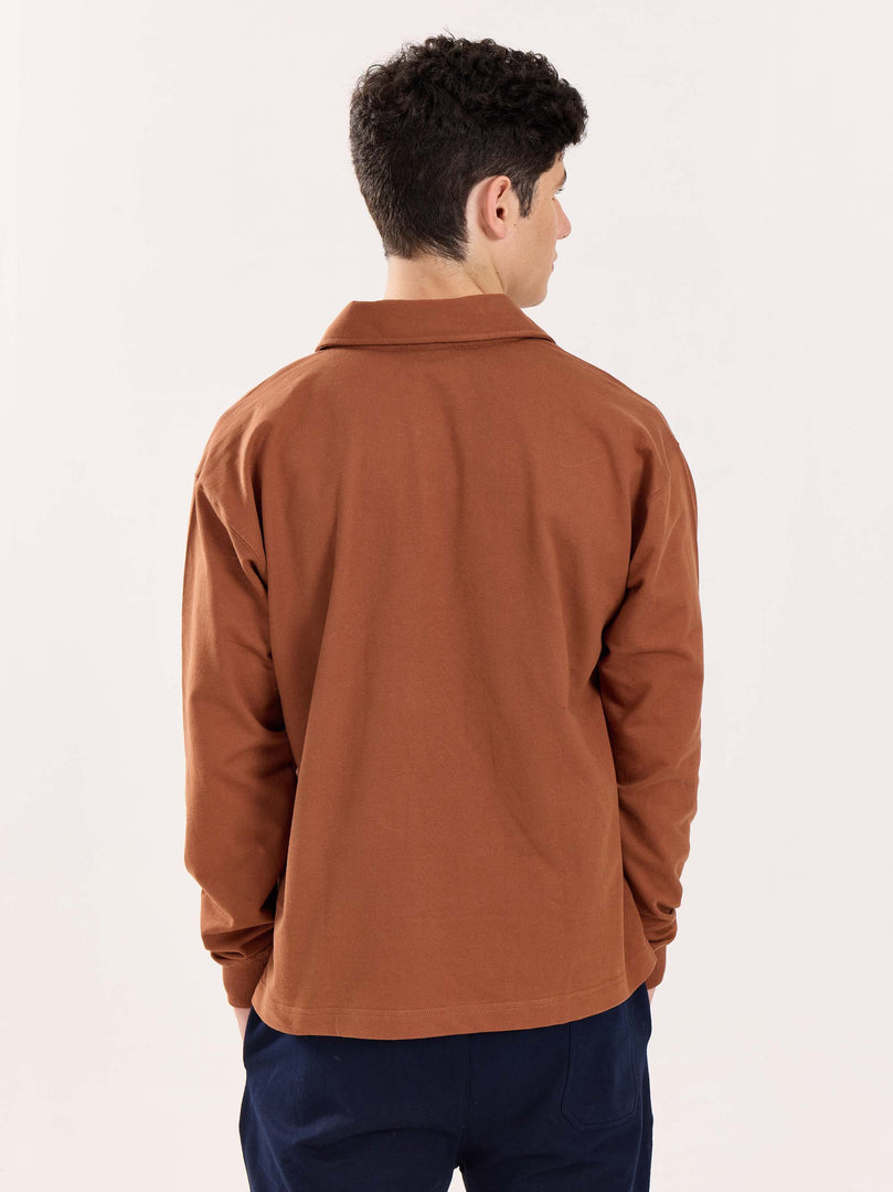 Brown Terry Polo Tee