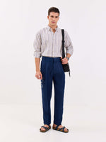 Load image into Gallery viewer, Dark Blue Linen Trousers
