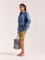 Load image into Gallery viewer, Dusty Blue 60s Lea Linen Shirt