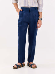 Dark Blue Linen Trousers
