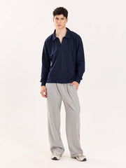 Navy Blue Terry Polo Tee