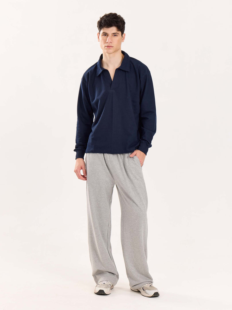 Navy Blue Terry Polo Tee