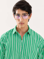Load image into Gallery viewer, Green Striped Poplin Shirt
