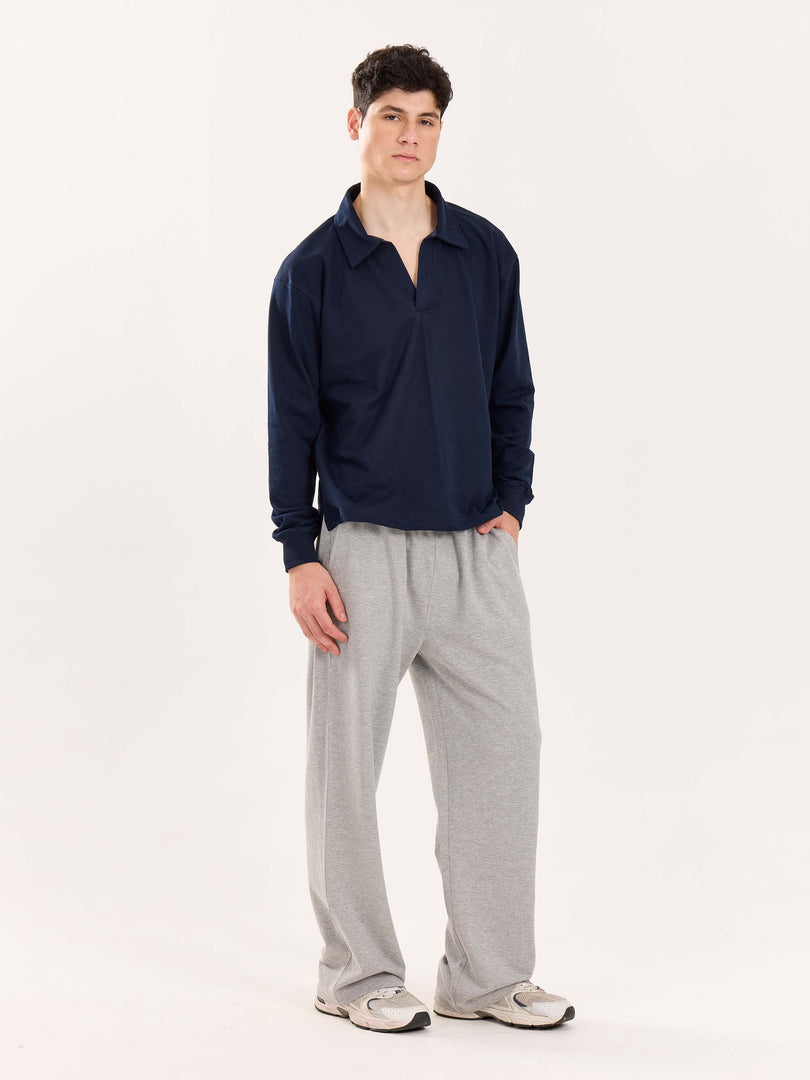 Navy Blue Terry Polo Tee