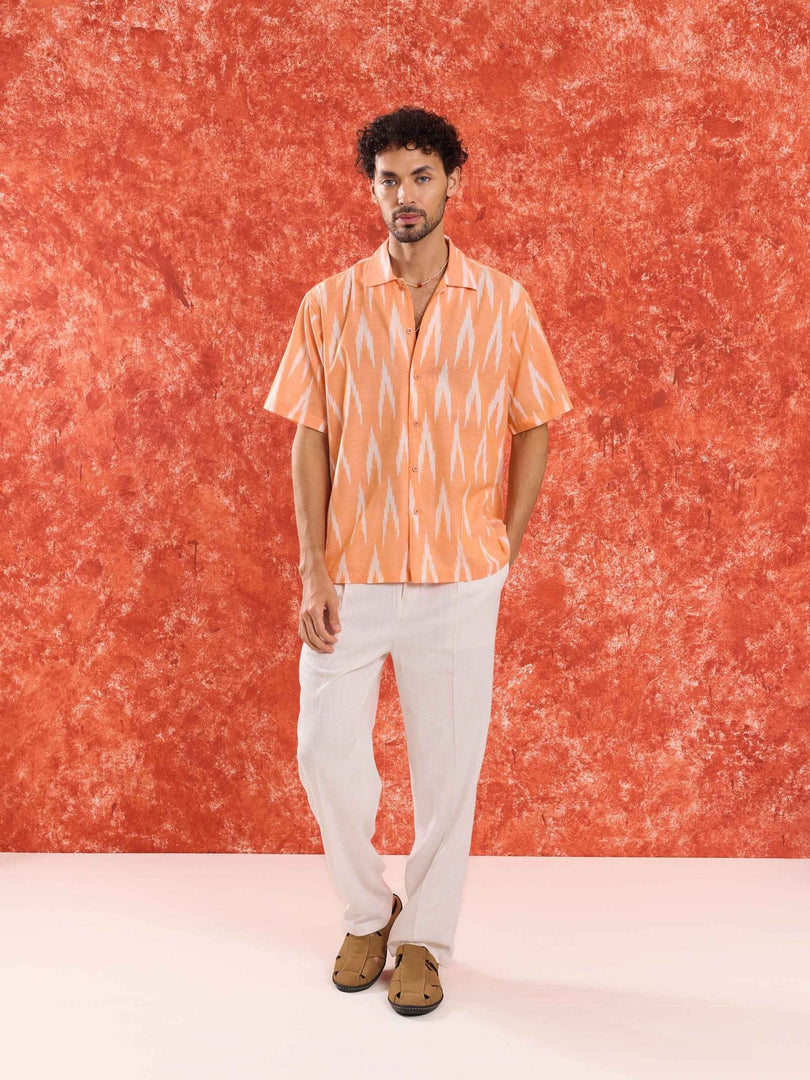 Peach Ikat Shirt