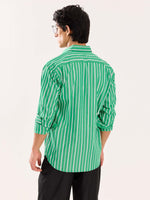 Load image into Gallery viewer, Green Striped Poplin Shirt
