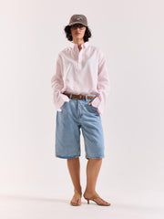 Light Pink Linen Blend Pullover