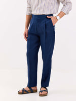 Load image into Gallery viewer, Dark Blue Linen Trousers
