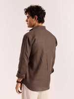 Load image into Gallery viewer, Dark Brown 60s Lea Linen Shirt
