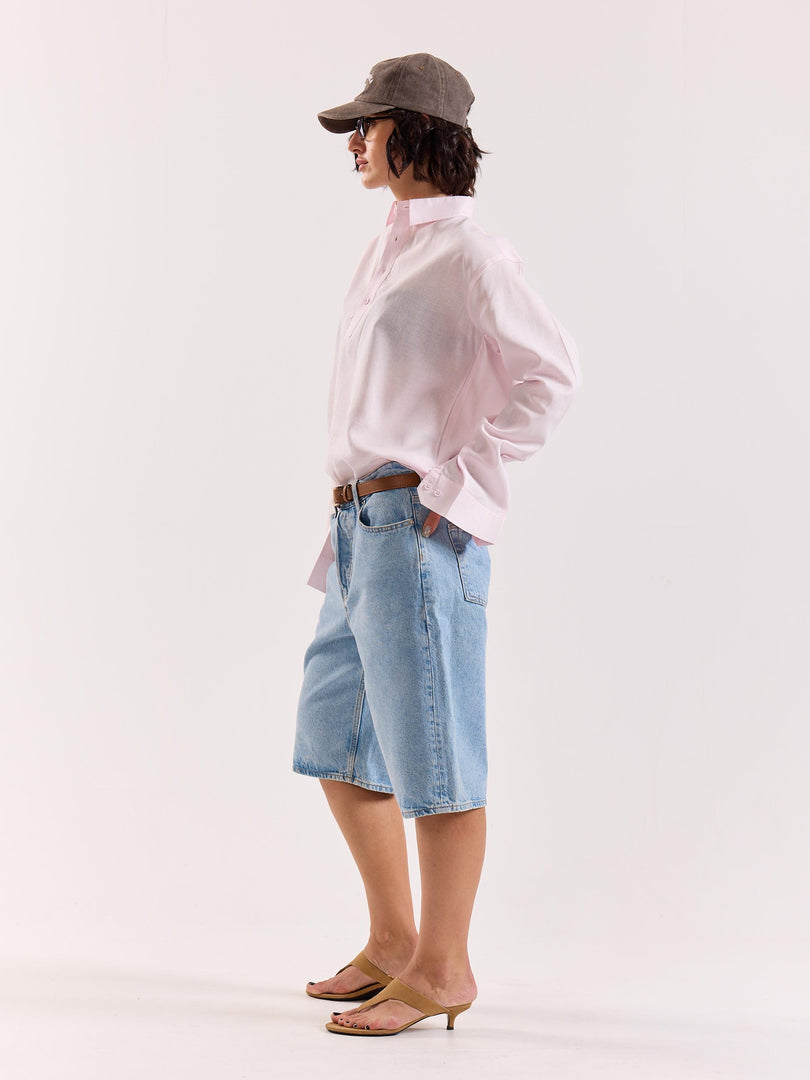 Light Pink Linen Blend Pullover
