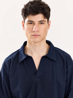 Load image into Gallery viewer, Navy Blue Terry Polo Tee
