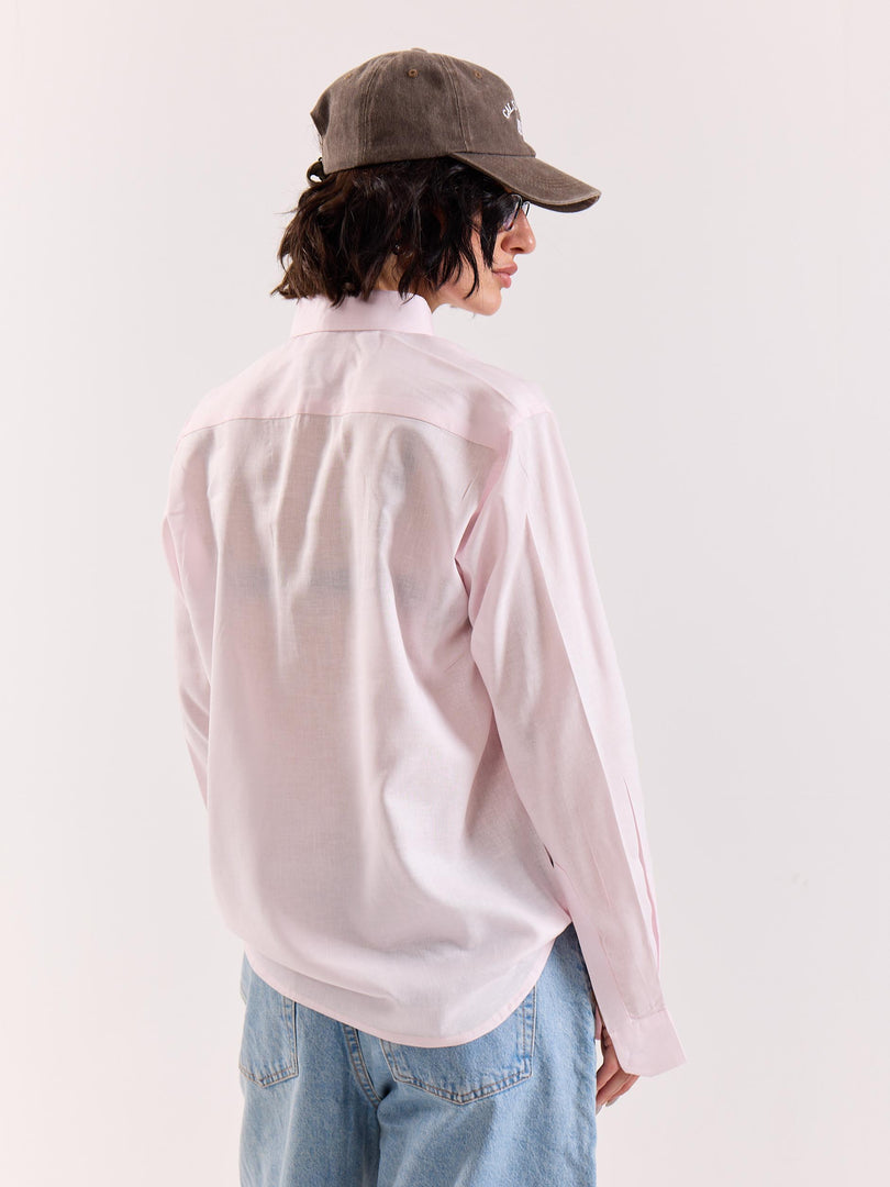 Light Pink Linen Blend Pullover
