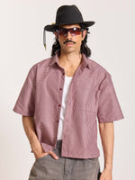 Load image into Gallery viewer, Burgundy Checkered Cropped Shirt