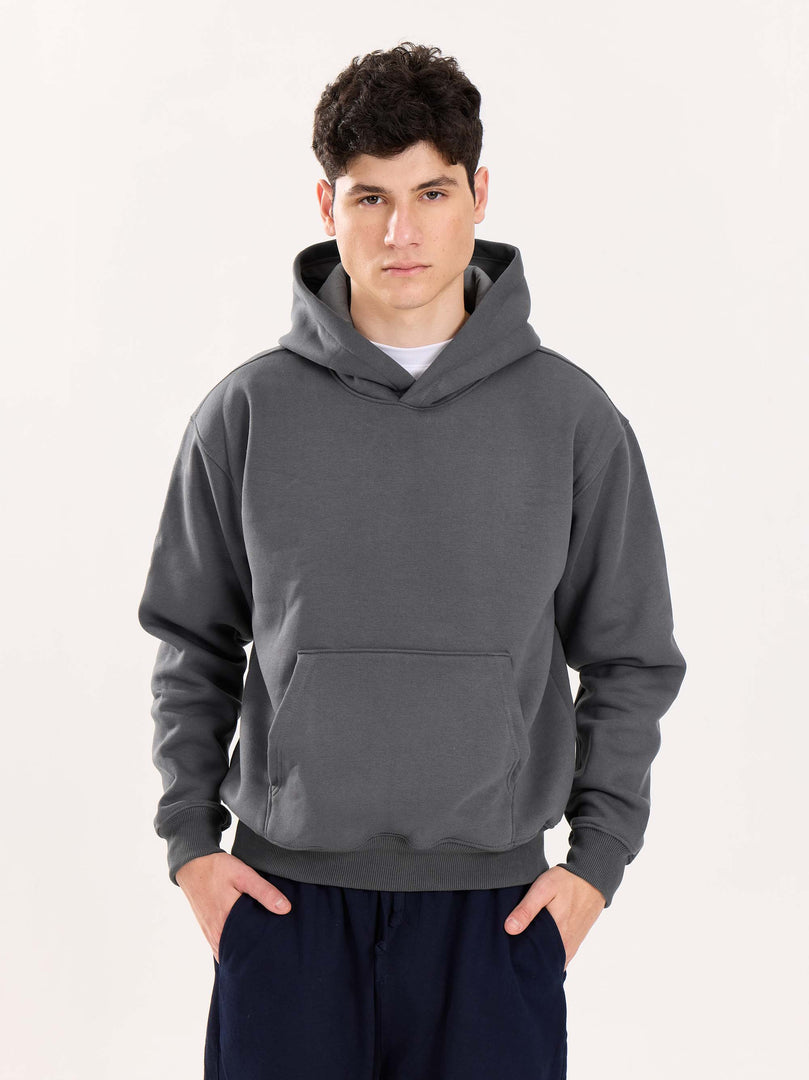 Dark Grey Cropped Fit Hoodie