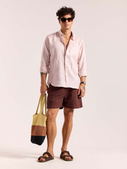 Powder Pink 60s Lea Linen Shirt