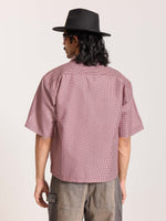 Load image into Gallery viewer, Burgundy Checkered Cropped Shirt
