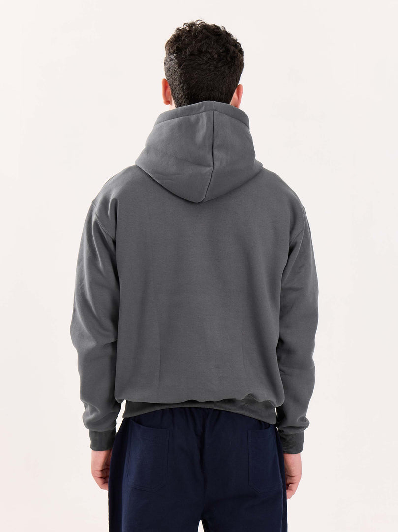 Dark Grey Cropped Fit Hoodie