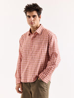 Load image into Gallery viewer, Dusty Pink Checkered Poplin Oversized Shirt