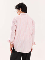 Load image into Gallery viewer, Peach &amp; White Striped Poplin Shirt
