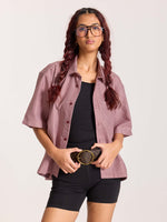 Load image into Gallery viewer, Burgundy Checkered Cropped Shirt
