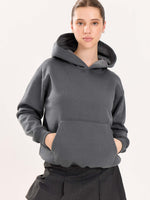 Load image into Gallery viewer, Dark Grey Cropped Fit Hoodie
