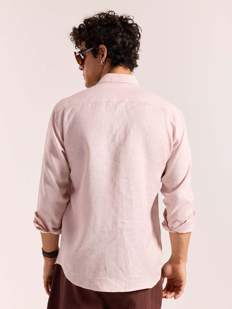 Powder Pink 60s Lea Linen Shirt