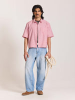 Load image into Gallery viewer, Pink Checkered Cropped Shirt
