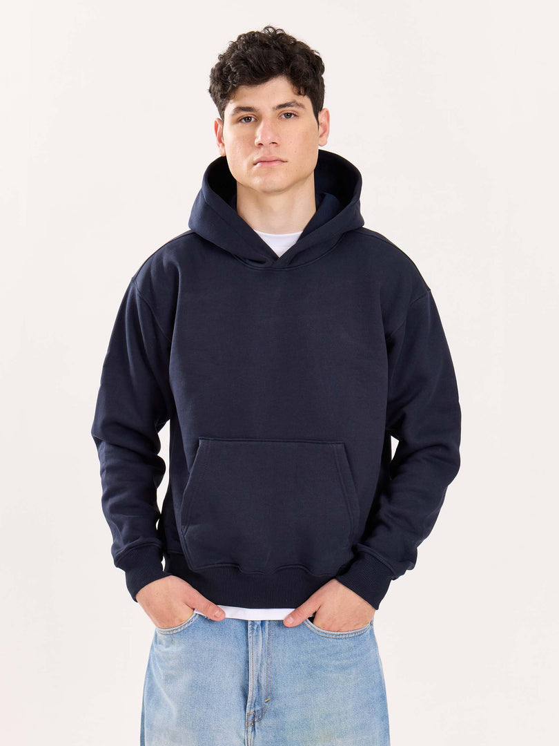 Dark Blue Cropped Fit Hoodie