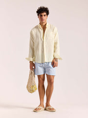 Light Yellow 60s Lea Linen Shirt