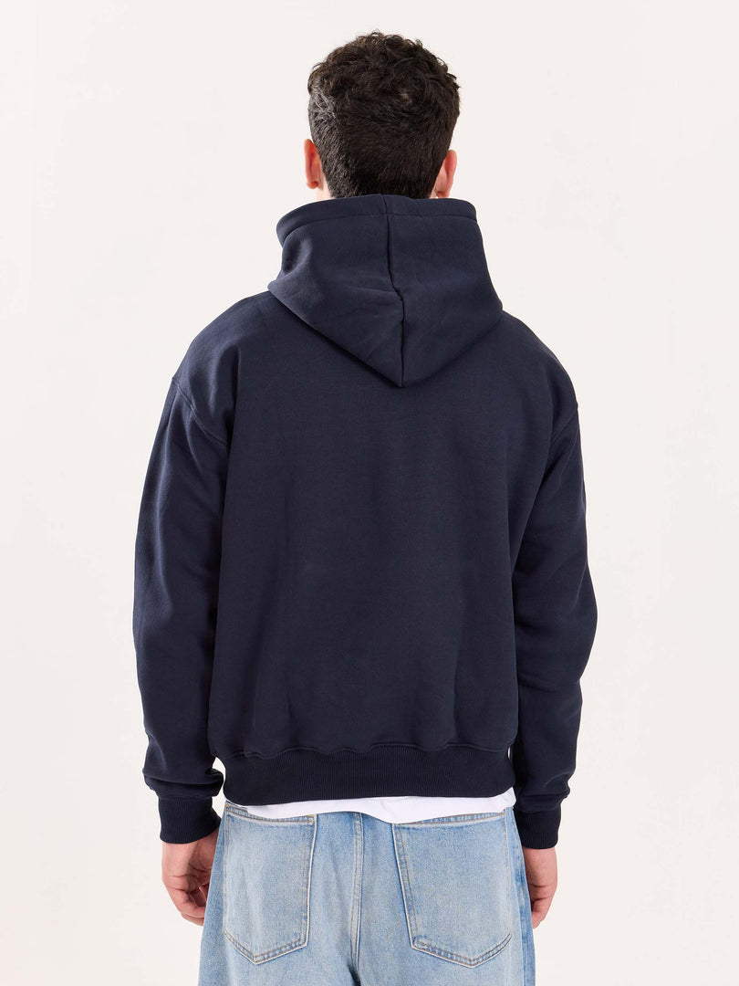 Dark Blue Cropped Fit Hoodie