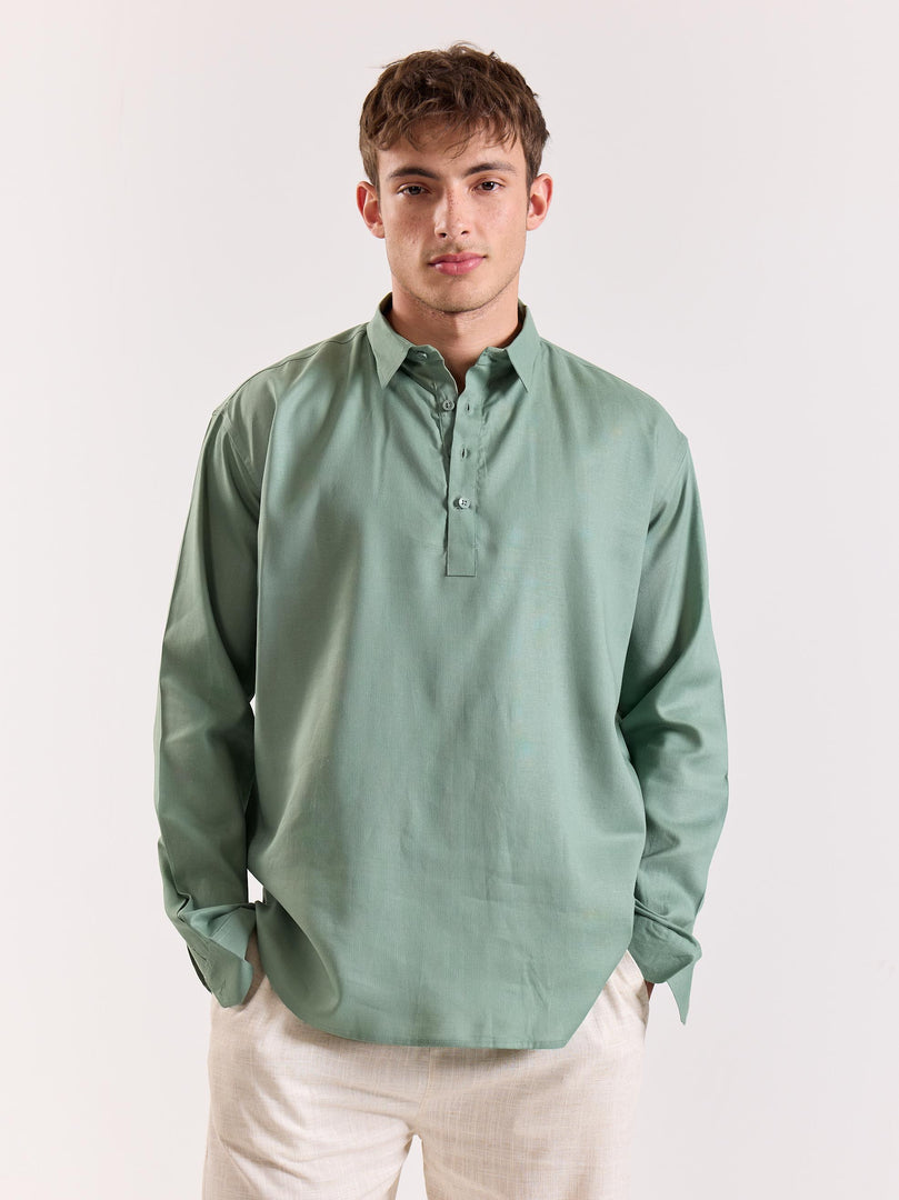 Sage Green Linen Blend Pullover