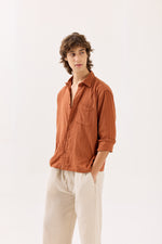 Load image into Gallery viewer, Rust Gauze Holiday Shirt
