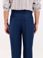 Load image into Gallery viewer, Dark Blue Linen Trousers
