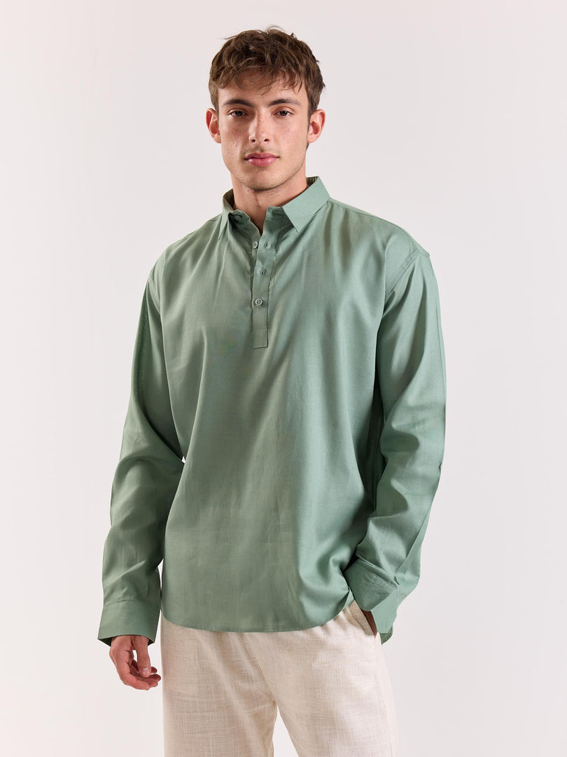 Sage Green Linen Blend Pullover