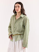 Load image into Gallery viewer, Matcha Seersucker Oversized Shirt